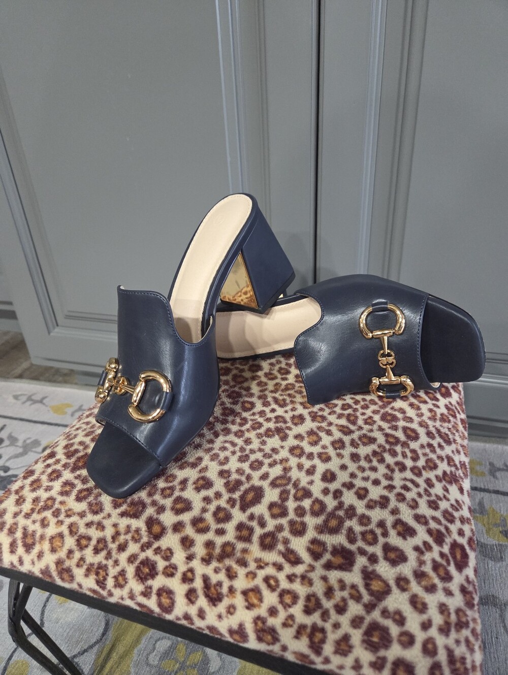 Blue Gold Buckle Sandals Size 6 Like NEW